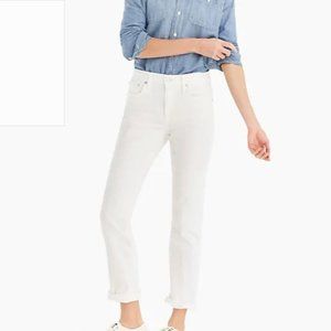 JCrew White Jeans Slim Cut Broken In Boyfriend 35